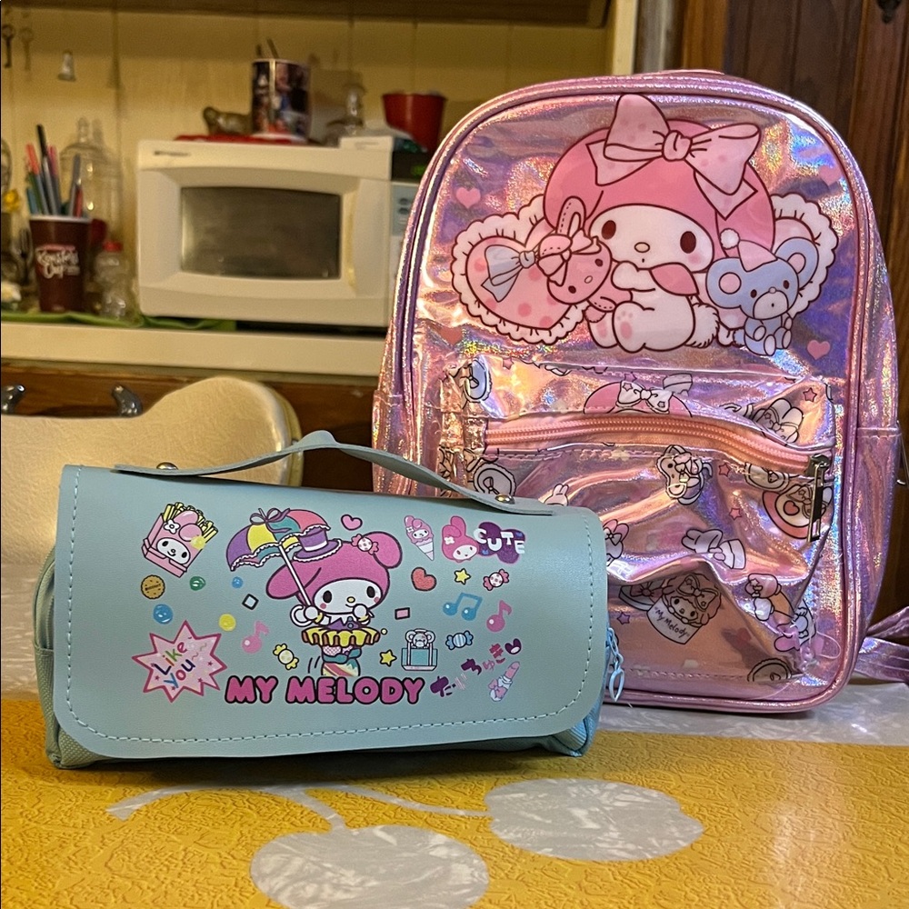 My Melody pencil case and mini backpack bundle!